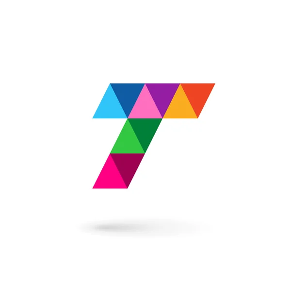 Carta T mosaico logotipo ícone design elementos modelo — Vetor de Stock