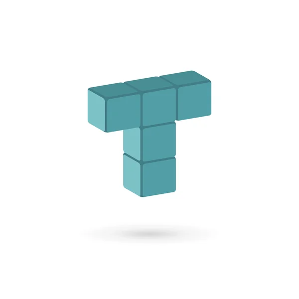 Літера T кубик логотипу елементи шаблону дизайну — стоковий вектор