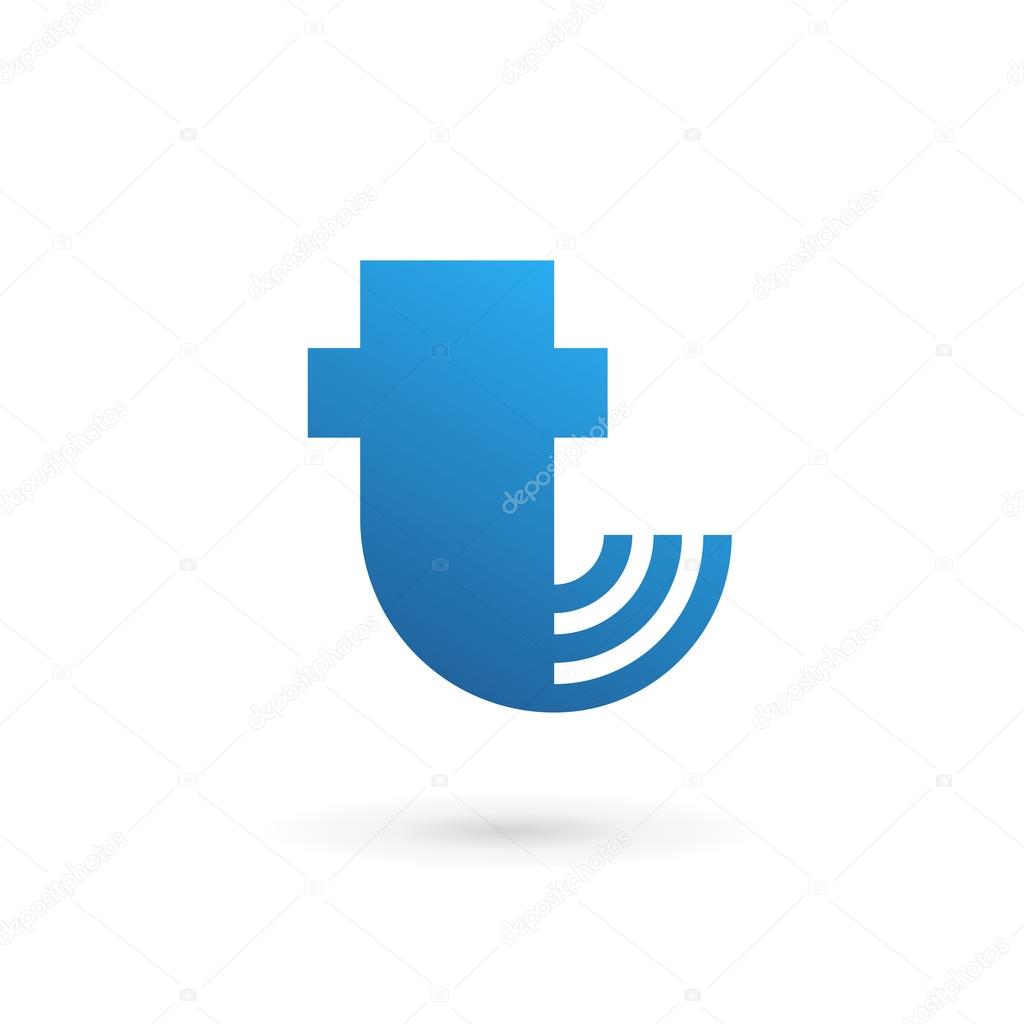 Letter T wireless logo icon design template element