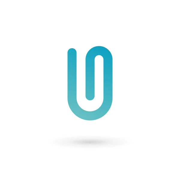 Letter U clip logo pictogram sjabloon ontwerpelementen — Stockvector