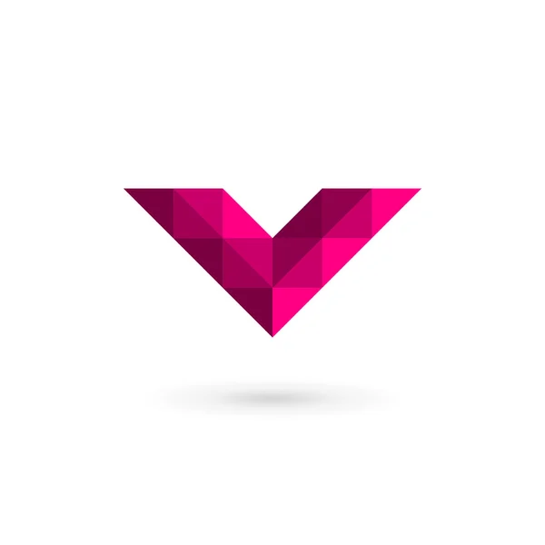 Letter V mozaïek logo pictogram sjabloon ontwerpelementen — Stockvector