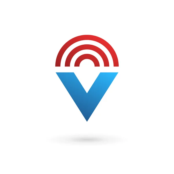 Lettre V logo sans fil icône éléments de modèle de conception — Image vectorielle