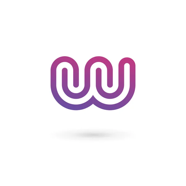 W harfi logo tasarım şablonu ögeleri — Stok Vektör
