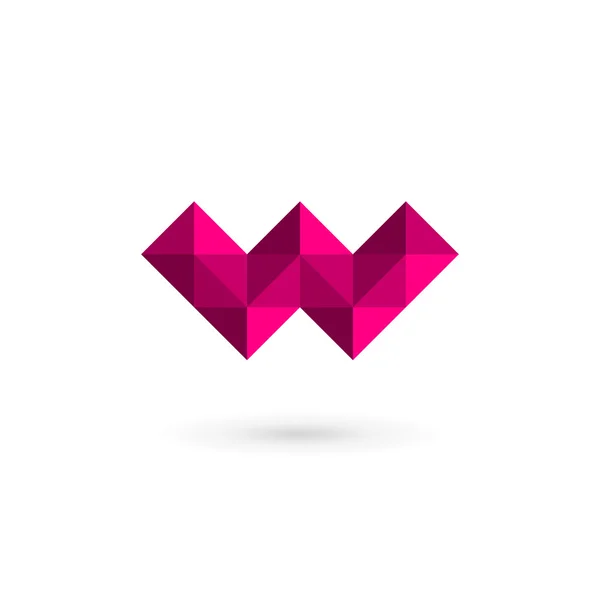 Γράμμα W ψηφιδωτό λογότυπο εικονίδιο σχεδιασμό πρότυπο στοιχεία — Διανυσματικό Αρχείο