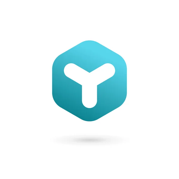 Bokstaven Y kub logo ikon designelement mall — Stock vektor