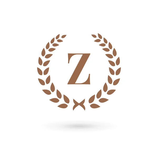 Letter Z laurel wreath logo icon design template elements — Stock Vector