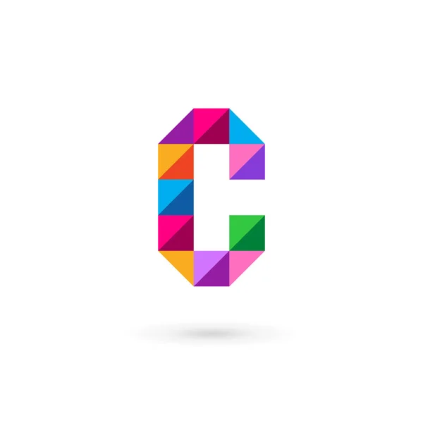 C mozaïek logo pictogram ontwerp sjabloon briefelementen — Stockvector