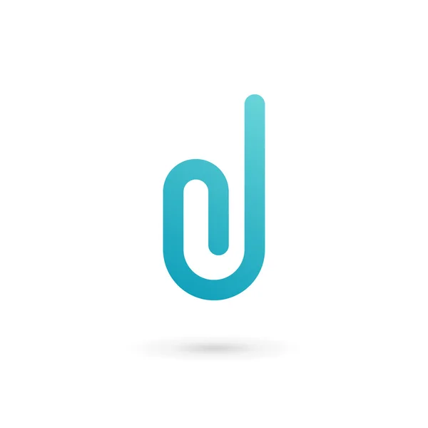 Letter D clip logo pictogram sjabloon ontwerpelementen — Stockvector