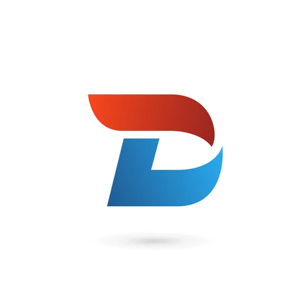 Unsur desain ikon logo huruf D - Stok Vektor