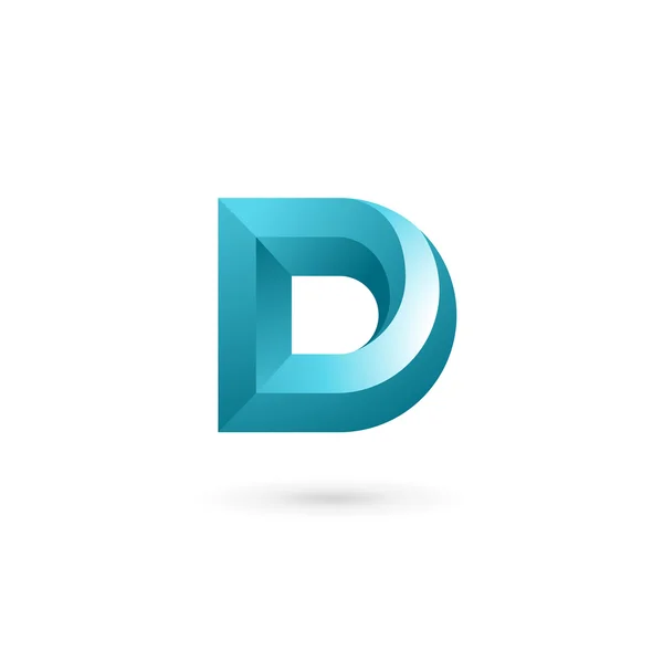 Bokstav D logotyp ikon designmall element — Stock vektor