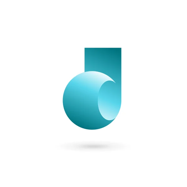 D betű logó ikon design sablon elemek — Stock Vector