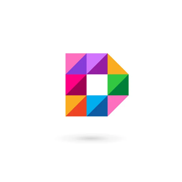文字 D モザイク ロゴ アイコンのデザイン テンプレート要素 — ストックベクタ