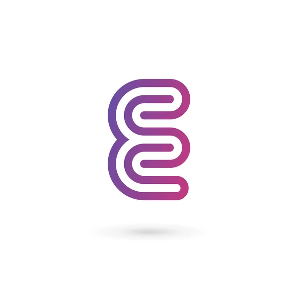 Elemen desain ikon ikon huruf E - Stok Vektor