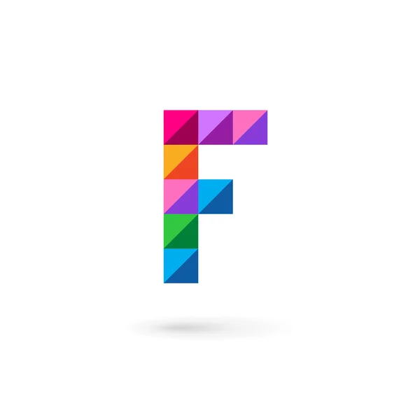 Letter F mosaic logo icon design template elements — Stock Vector