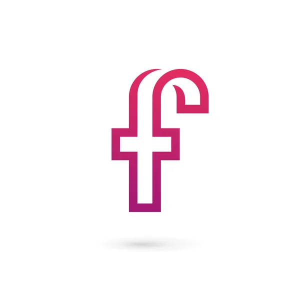 F harfi logo tasarım şablonu elementleri — Stok Vektör