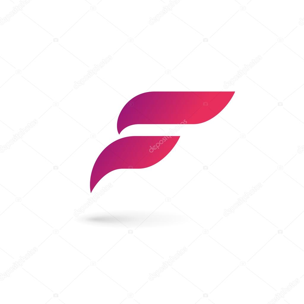 Letter F wing flag logo icon design template element