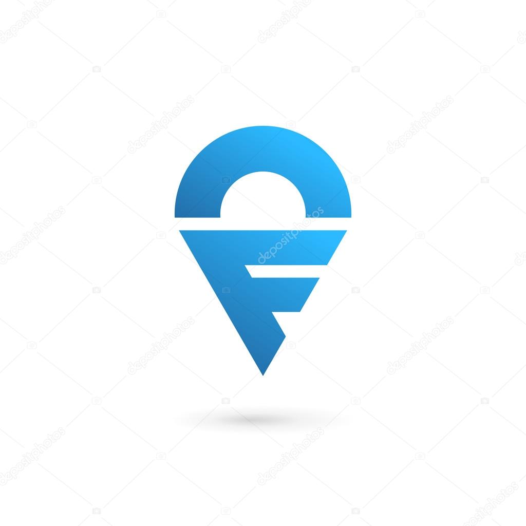 Letter F geotag logo icon design template element
