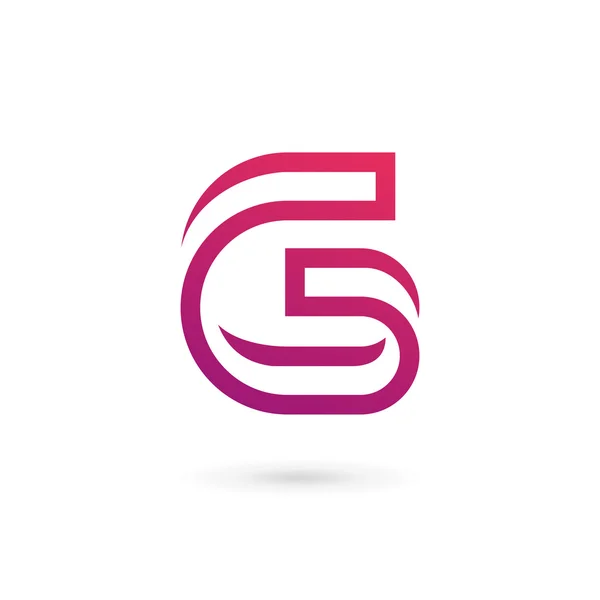 Písmeno G číslo 6 ikonu šablony prvky loga — Stockový vektor