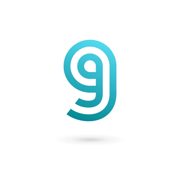 G harfi 9 numaralı logo simgesi tasarım şablonu elementleri — Stok Vektör