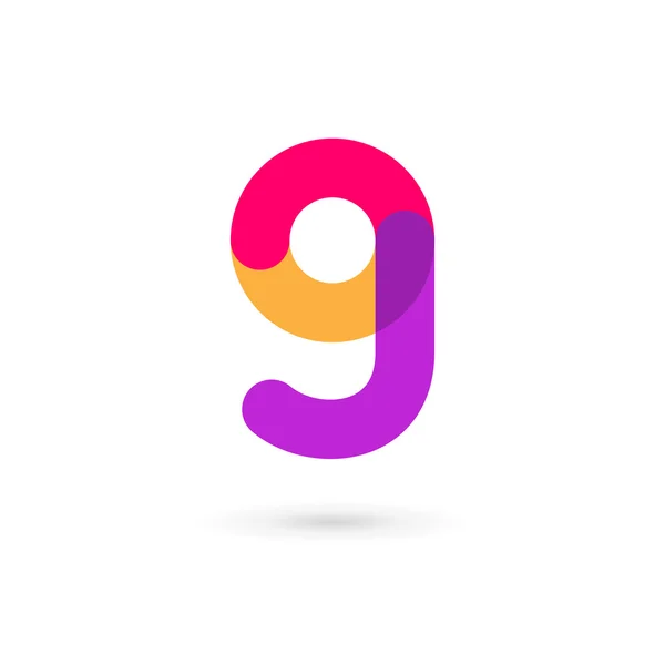 Letter G nummer 9 logo pictogram ontwerp sjabloon elementen — Stockvector