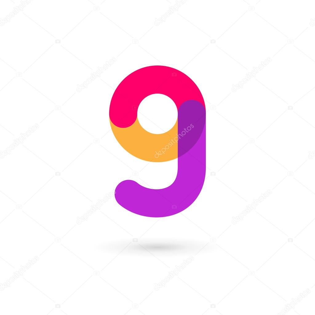 Letter G number 9 logo icon design template element