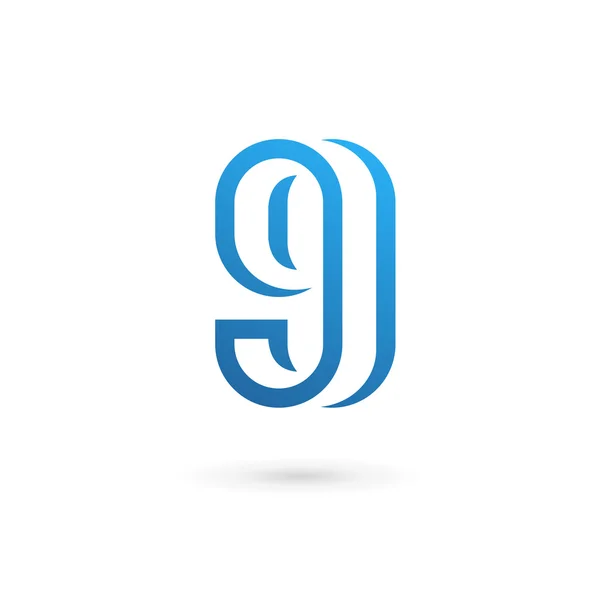 Літера G номер 9 елементи шаблону логотипу — стоковий вектор