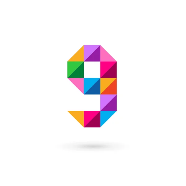 Letter G nummer 9 mozaïek logo pictogram sjabloon ontwerpelementen — Stockvector