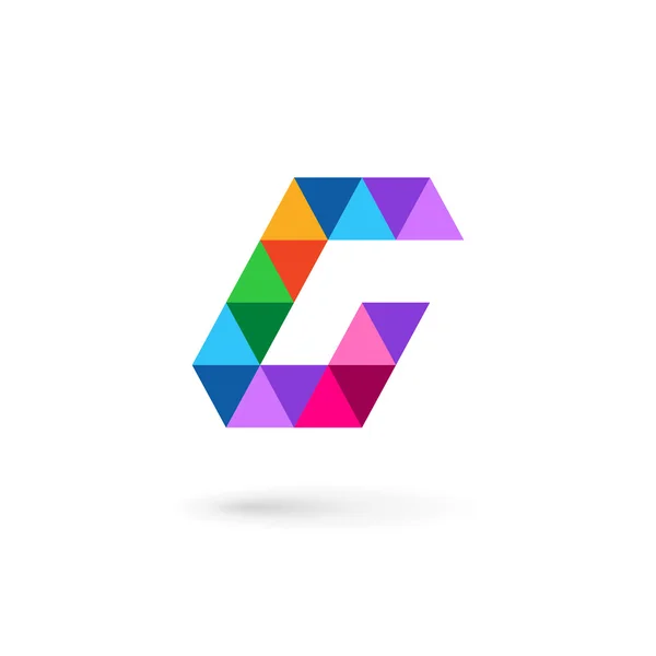 Carta G mosaico logotipo ícone design elementos modelo — Vetor de Stock