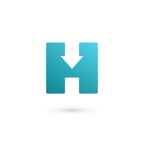 Brief H kubus logo pictogram sjabloon ontwerpelementen — Stockvector