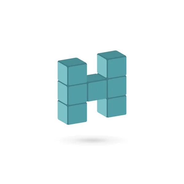 Lettre H cube logo icône conception éléments de modèle — Image vectorielle