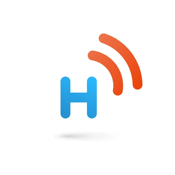 Brief H draadloze logo pictogram-ontwerpelementen sjabloon — Stockvector