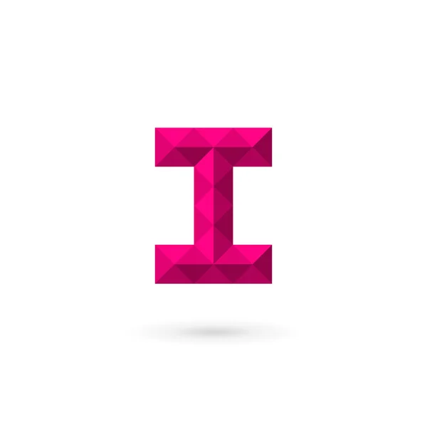 Brev jag nummer 1 mosaik logo ikon designelement mall — Stock vektor