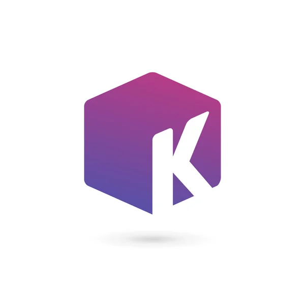 Buchstabe k cube logo icon design template elemente — Stockvektor