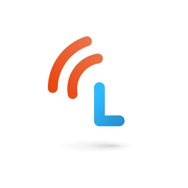 Letter L wireless logo icon design template elements — Stock Vector
