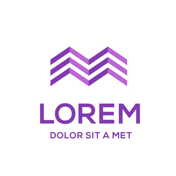 Plantilla de diseño de icono de logotipo empresarial con letra M y casa — Vector de stock