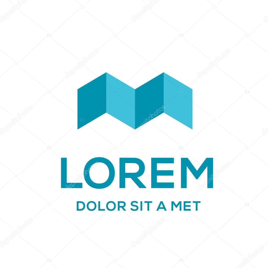 Business logo icon design template with letter M and hous