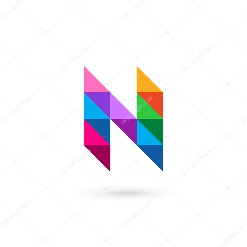 Letter N mosaic logo icon design template element