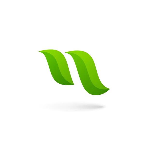 Lettera N eco foglie logo icona design elementi modello — Vettoriale Stock