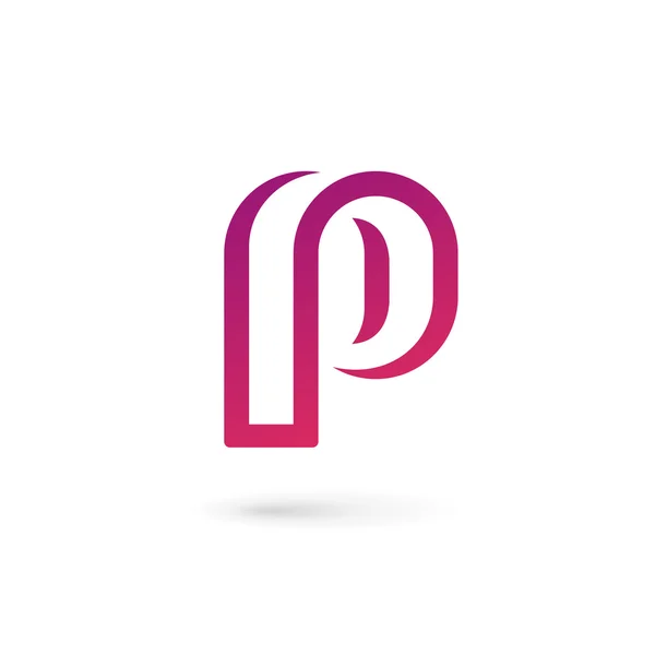Letra P icono del logotipo elementos de plantilla de diseño — Vector de stock