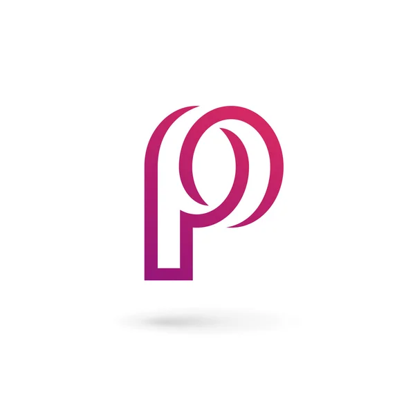 Letra P icono del logotipo elementos de plantilla de diseño — Archivo Imágenes Vectoriales