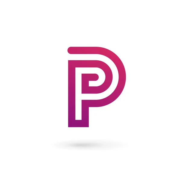Levél P logó ikon design sablon elemek — Stock Vector