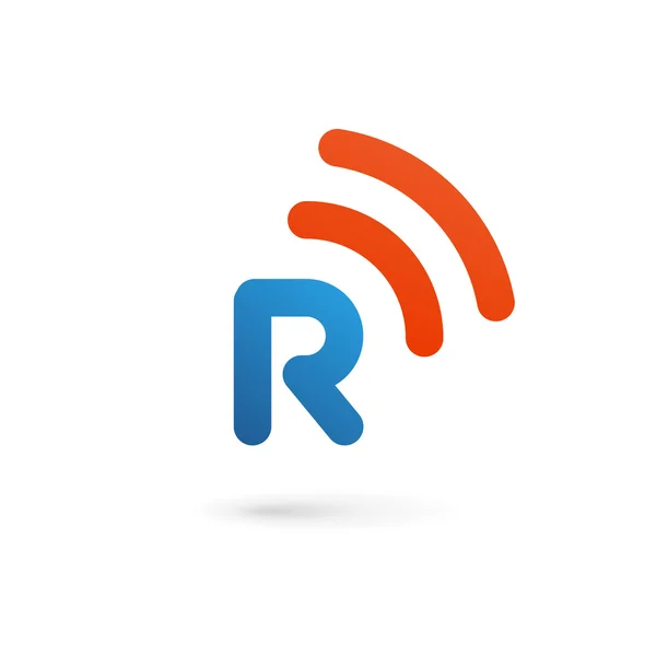 Літера R елементи шаблону бездротового логотипу — стоковий вектор