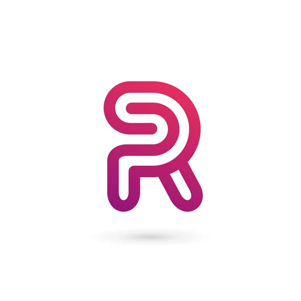 R harfi logo tasarım şablonu elementleri — Stok Vektör