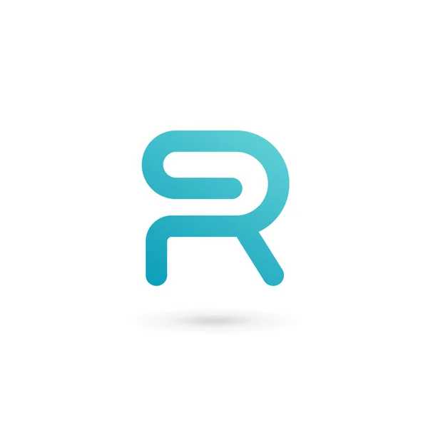 Letter R clip logo pictogram sjabloon ontwerpelementen — Stockvector