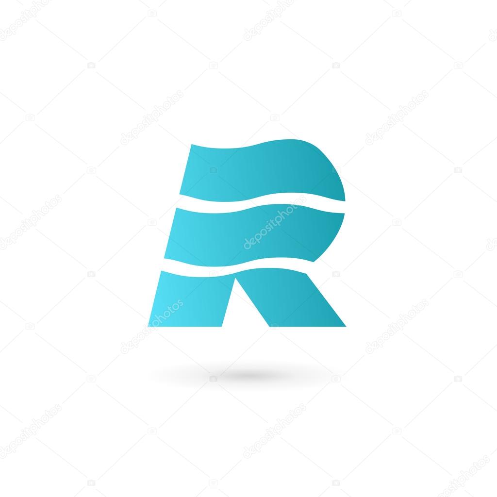 Letter R marine flag logo icon design template element