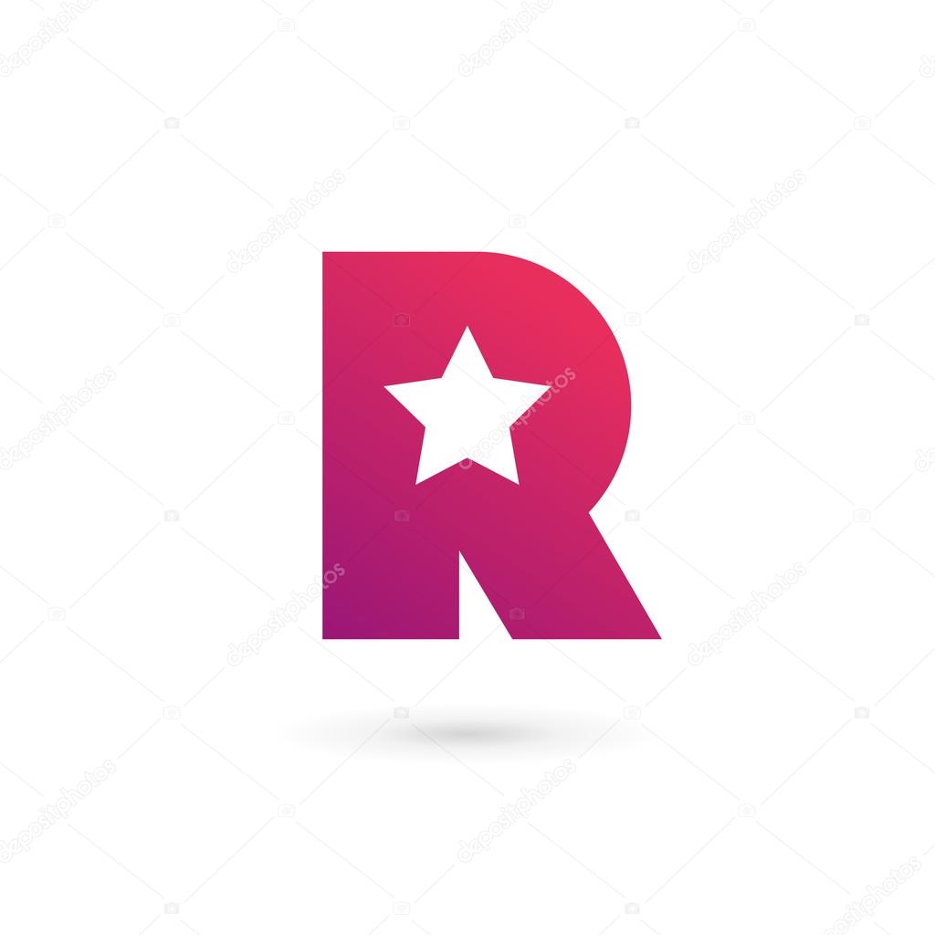 Letter R star logo icon design template element