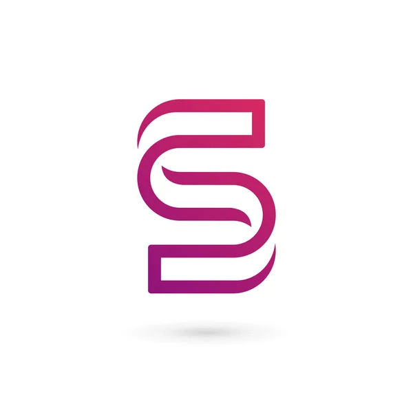 Bokstaven S nummer 5 logo ikon designelement mall — Stock vektor
