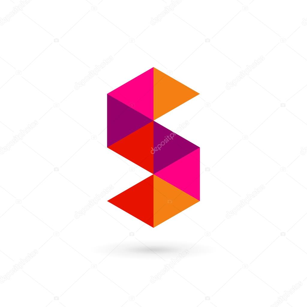 Letter S number 5 mosaic logo icon design template element