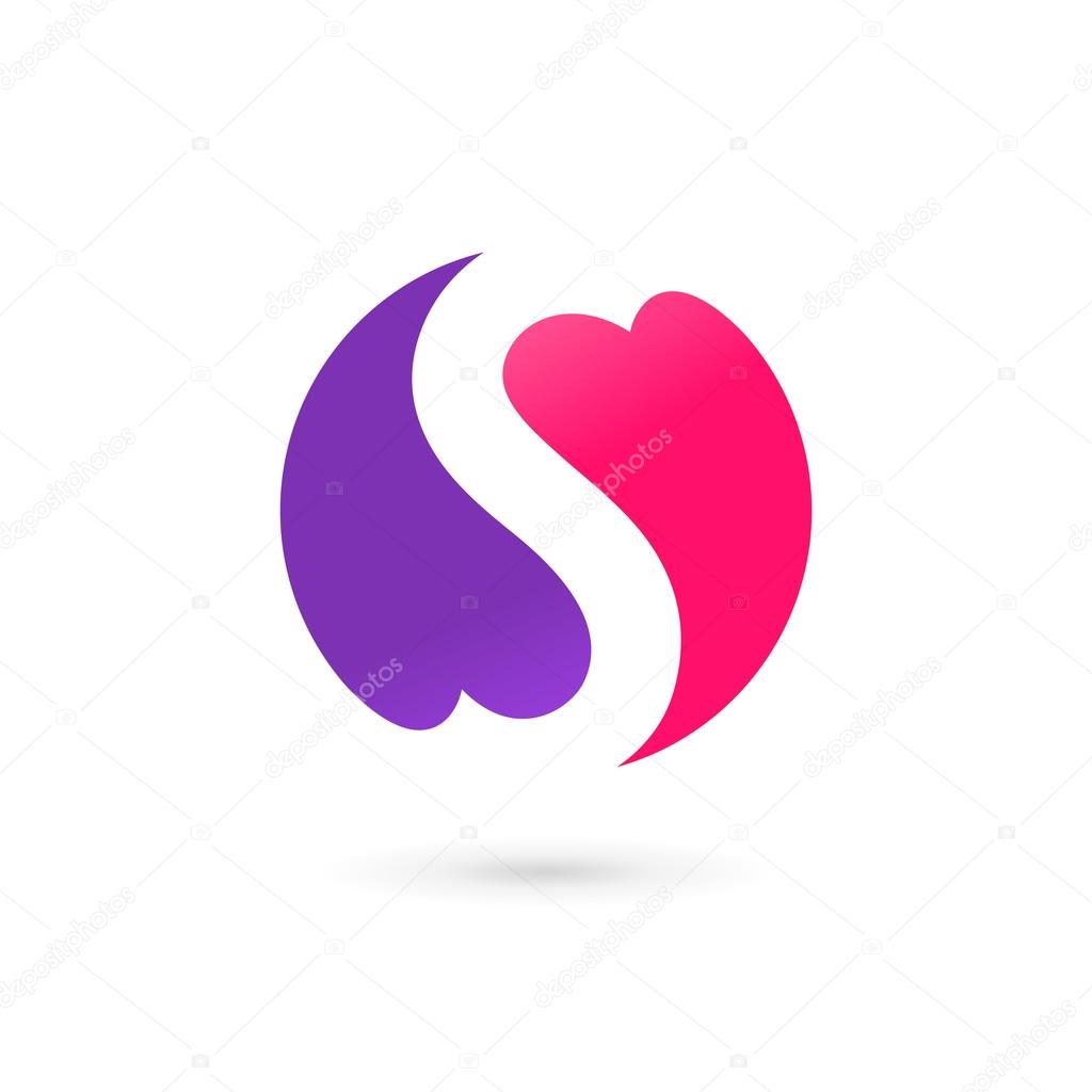 Letter S heart logo icon design template element
