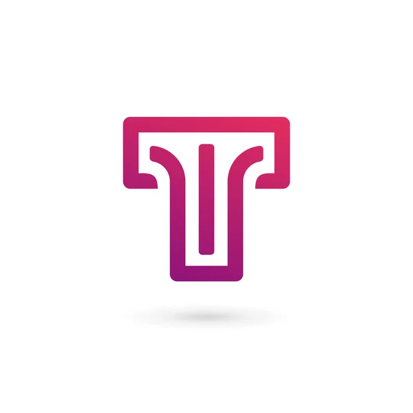 Bokstav T logotyp ikon designmall element — Stock vektor